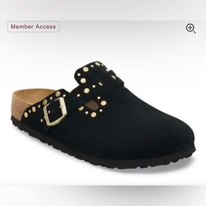 NEW Birkenstock Boston Black and Gold Studded Clogs